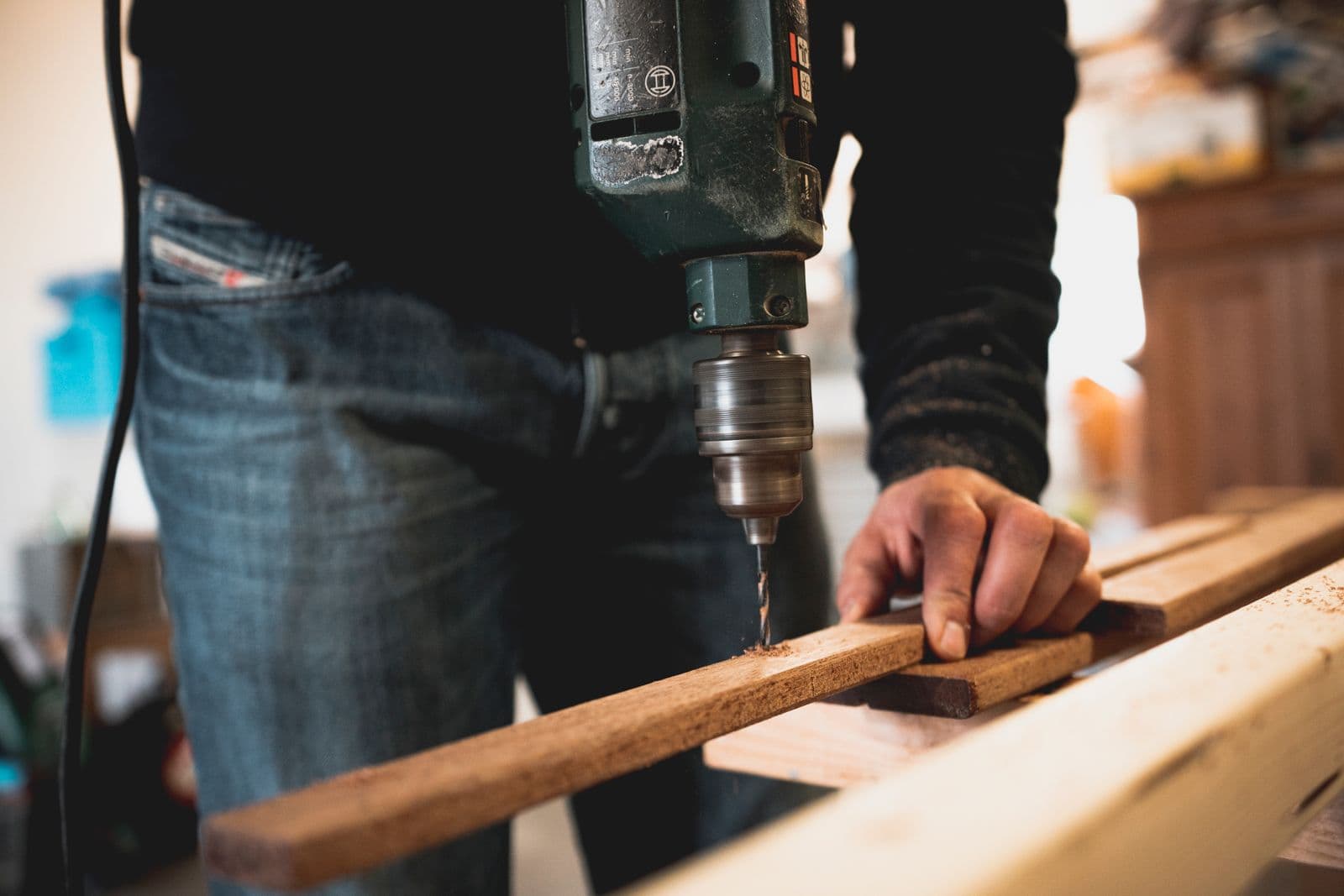 Shop craft — drilling millwork on the bench